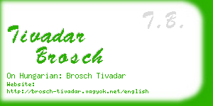 tivadar brosch business card